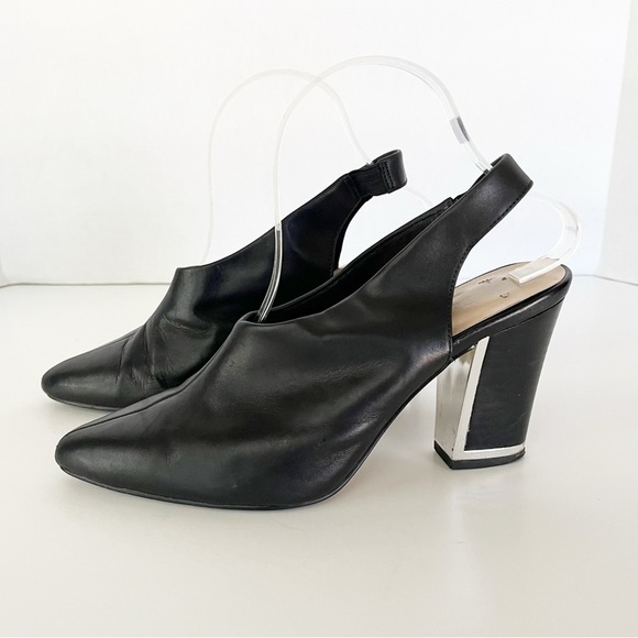 Bella Vita Gabriella Black Leather Slingback Pump Women Size 8 Heels Pointed Toe - Picture 8 of 10